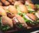 Beautifully decorated catering banquet table with sandwiches mooi belegde broodjes met garnering